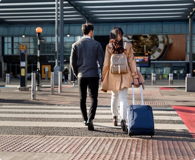 Couple going to airport